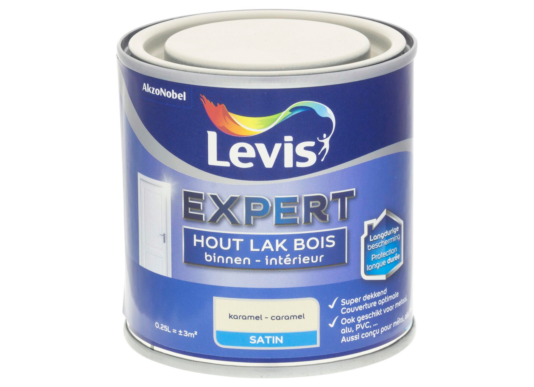 LEVIS EXPERT HOUTLAK BINNEN SATIJN KARAMEL 1372 0,25L