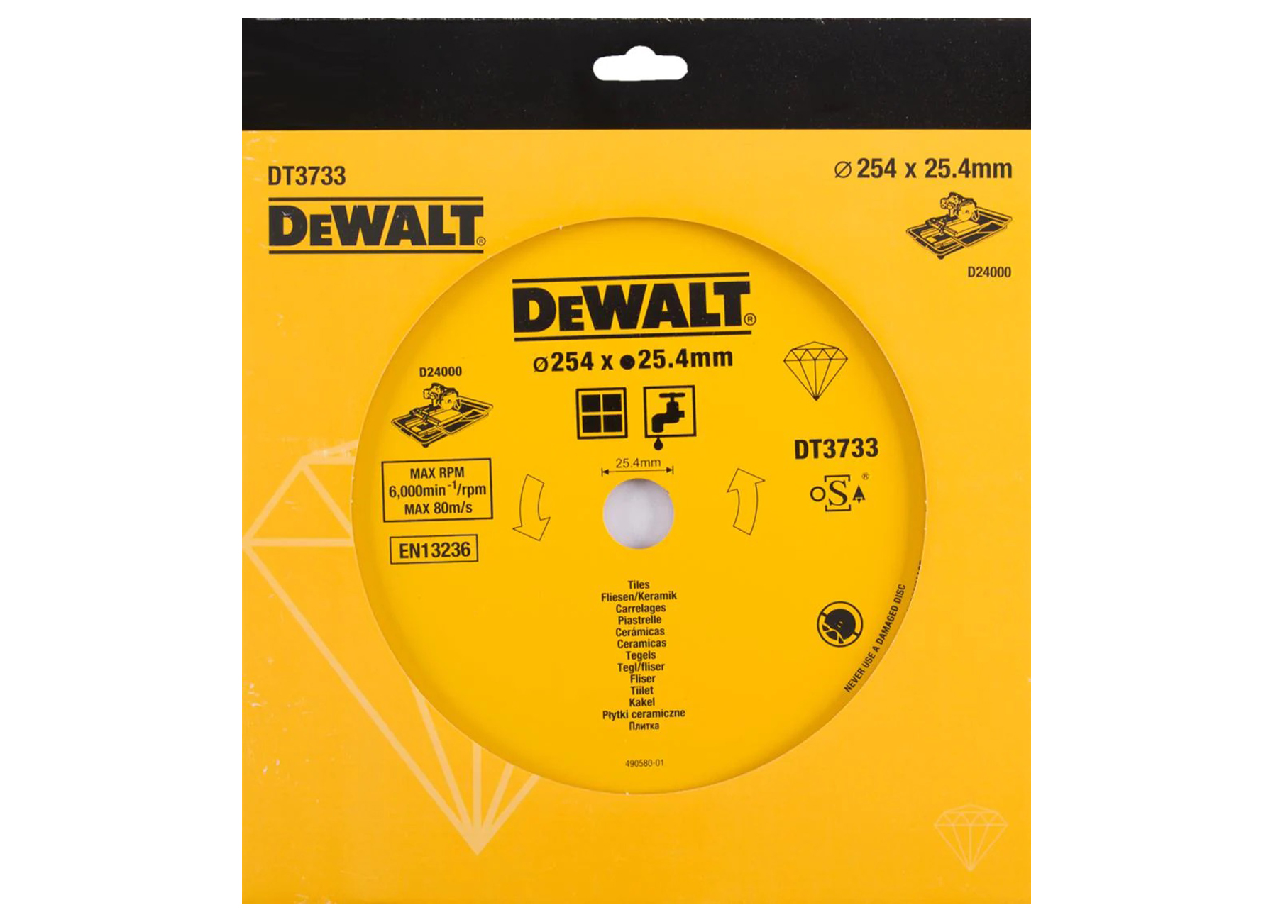 DEWALT DIAMANTBLAD 250X25.4MM 5MM VOOR KERAMISCHE MATERIALEN DT3733