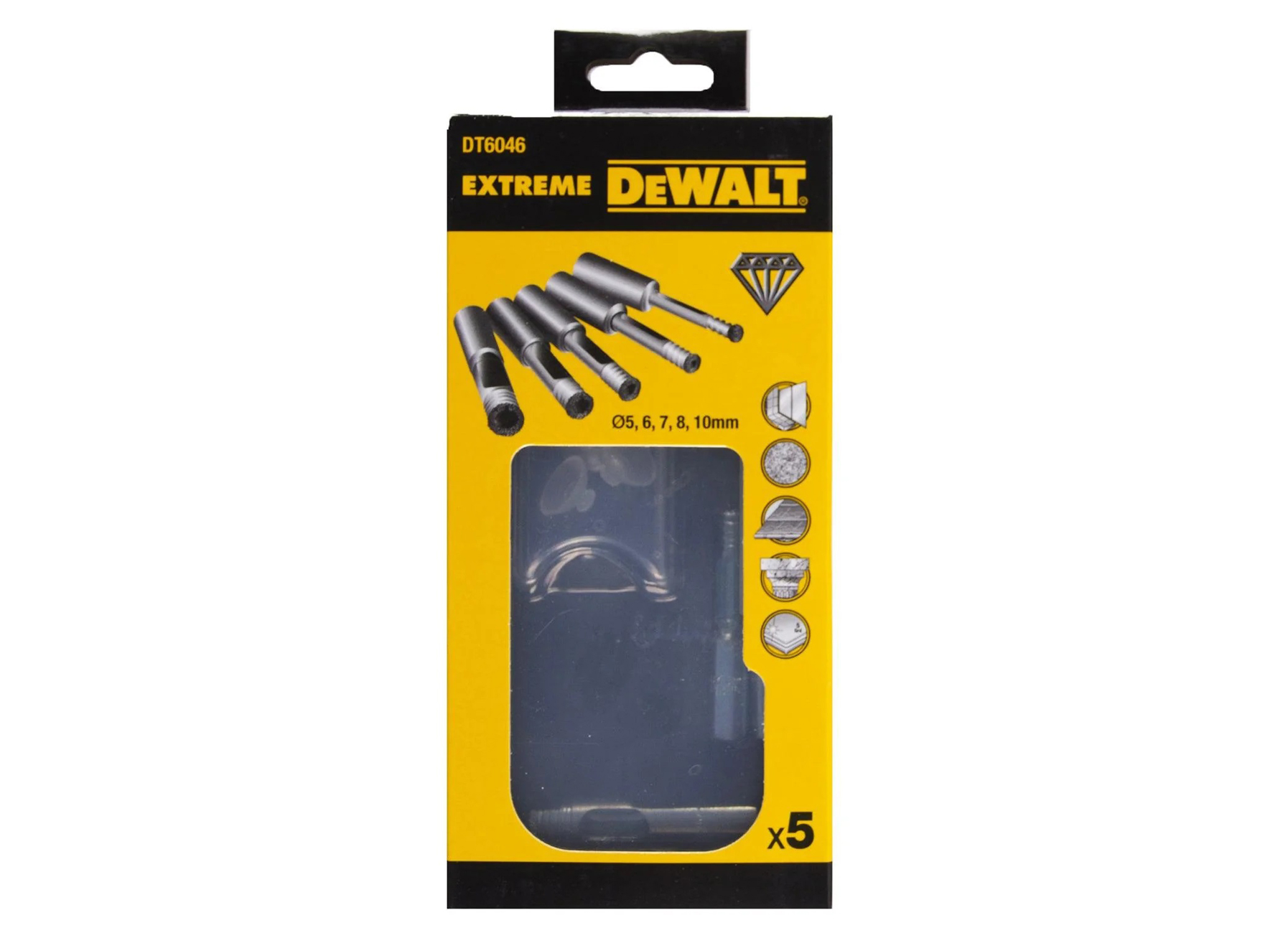 DEWALT MECHE DIAMANTEE SET Ø5-6-8-10-12MM + DISTRIBUTEUR EAU