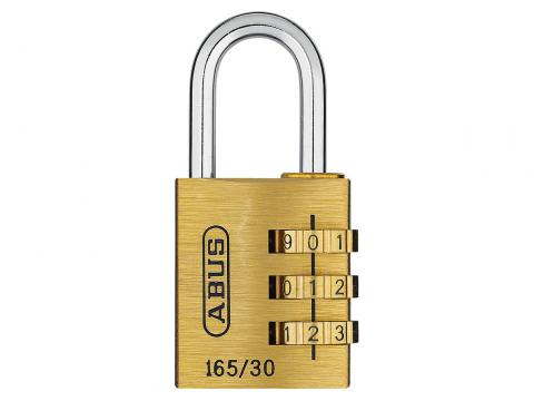 ABUS HANGSLOT CIJFERSLOT 165/30C MESSING 30MM