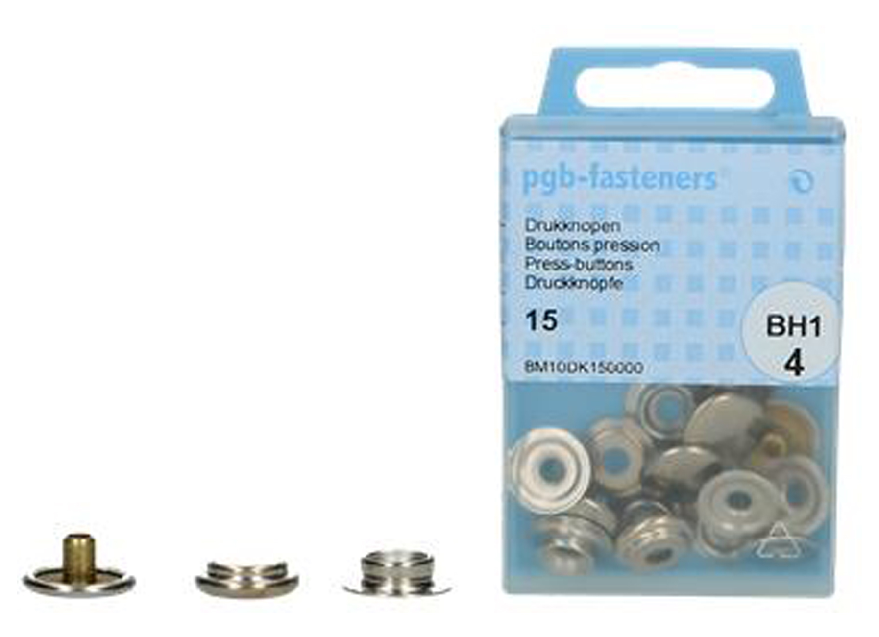 BOUTONS-PRESSION 15MM LAITON BLISTER 3 PC