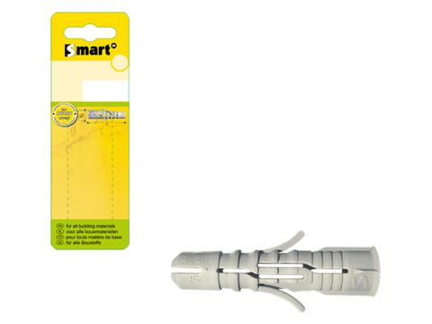 NYLON SMART PLUG MET BOORD Ø8,00X40MM GRIJS