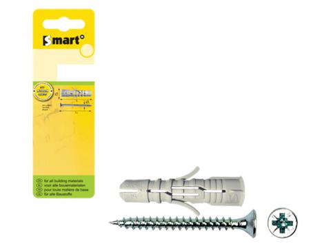 SMART-CHEVILLE + VIS TF Ø5,00X25MM NYLON ZINGUE