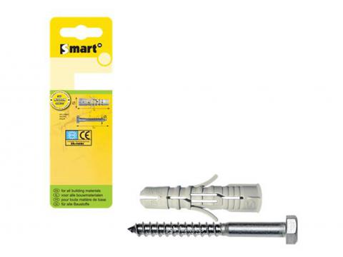 SMART-PLUG + ZESKANTSCHROEF Ø10,00X50MM NYLON VERZINKT