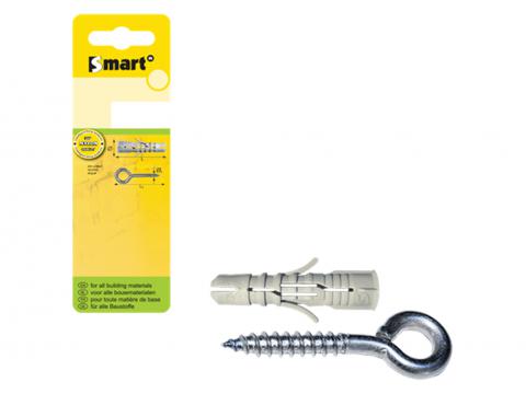 SMART-CHEVILLE + CROCHET Ø6,00X30MM NYLON ZINGUE
