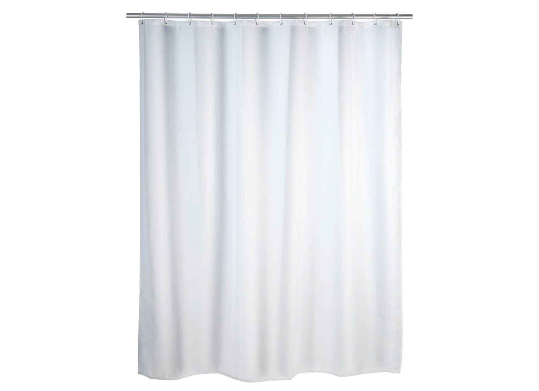 RIDEAU DE DOUCHE POLYESTER UNI BLANC 180X200CM