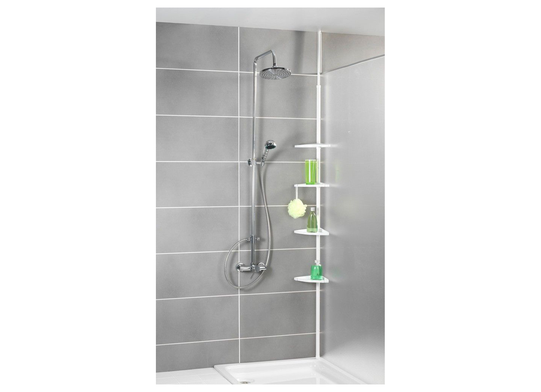 ETAGERE D''ANGLE TELESCOPIQUE 25MM BLANC VARIOLOC