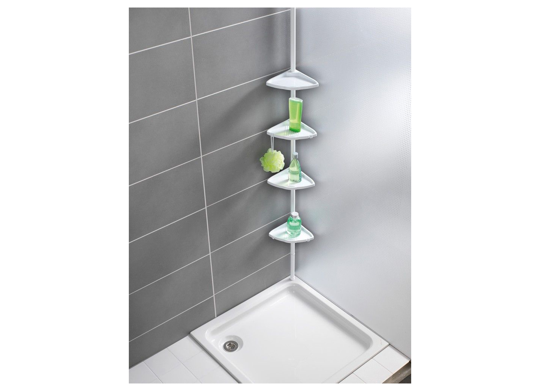 ETAGERE D''ANGLE TELESCOPIQUE 25MM BLANC VARIOLOC