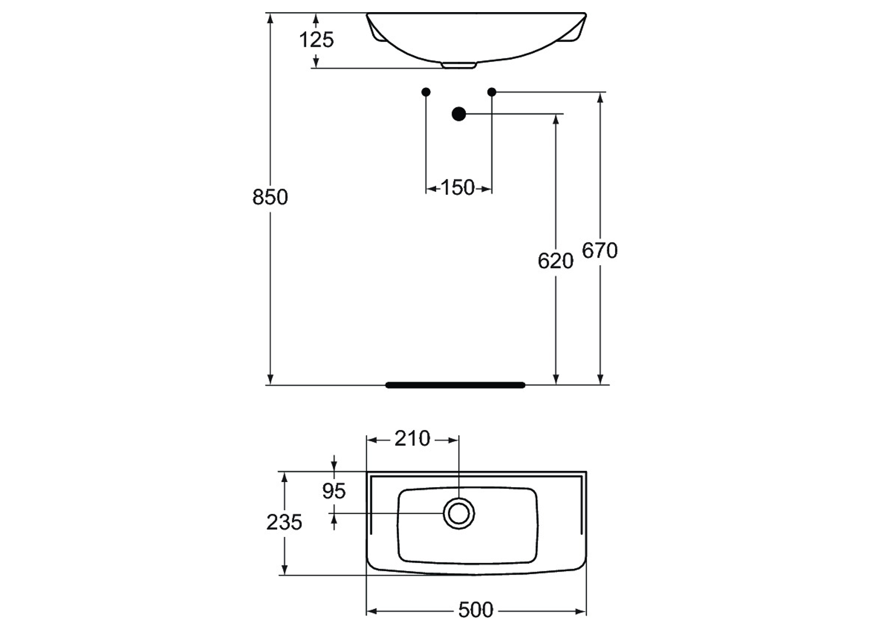 PORCHER LAVE MAINS 50X23.5CM