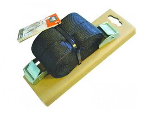 SANGLE D'ARRIMAGE AVEC BOUCLE 25MM 220KG L=2.5M NOIR (2 PIECES)