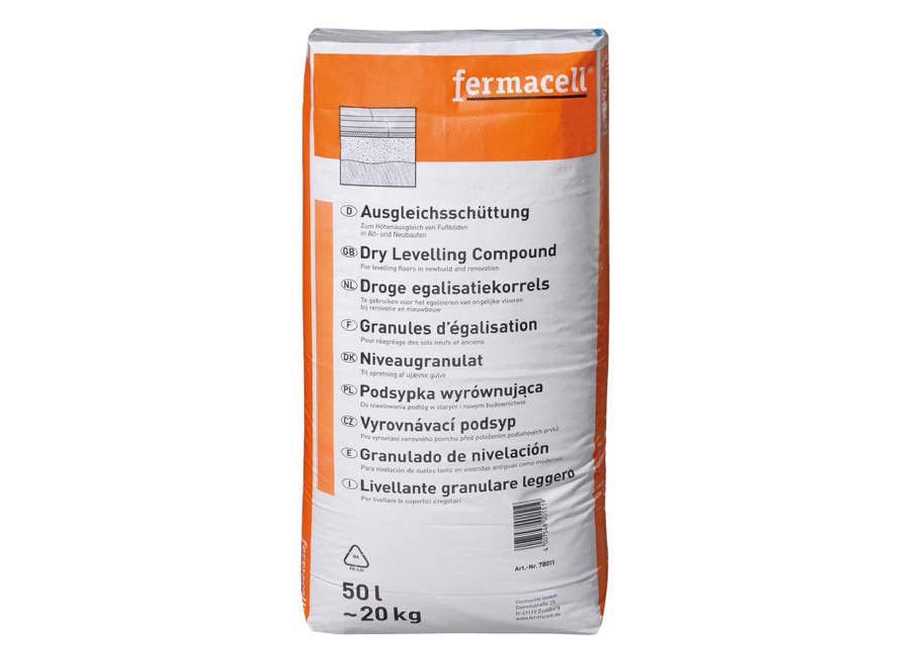 FERMACELL EGALISATIEKORRELS 0-4 MM 20KG ZAK 50L