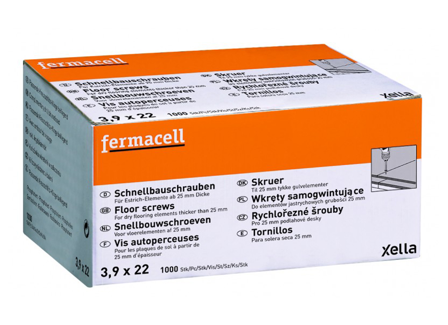 FERMACELL SNELBOUWSCHROEVEN 3,9X22 MM 1000 STUKS