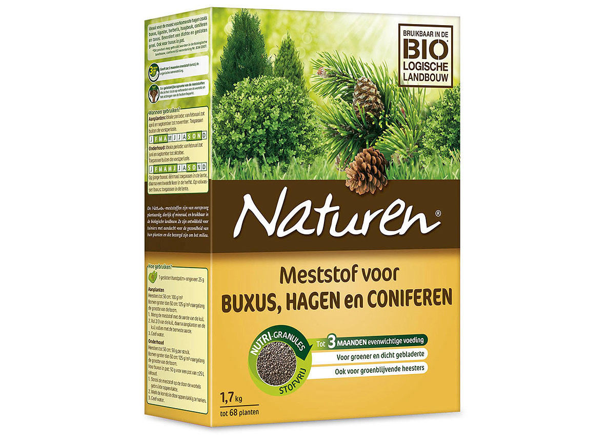 NATUREN MESTSTOF VOOR BUXUS HAGEN EN CONIFEREN 1.7KG