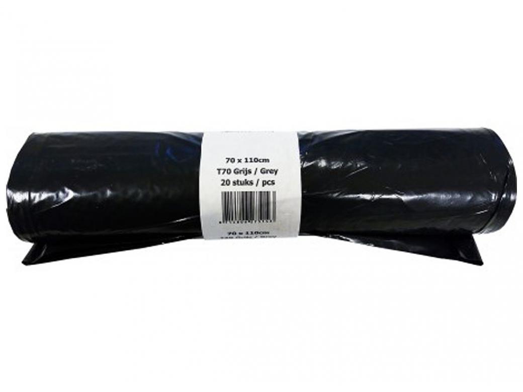 SACS DE POUBELLE NOIR 115X140CM LDPE T70 (10 PIECES/ROULEAU)