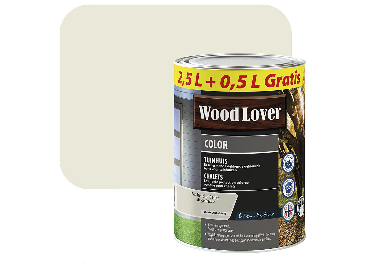 WOODLOVER HOUTBEITS COLOR TUINHUIS RENDIER BEIGE #540 3L