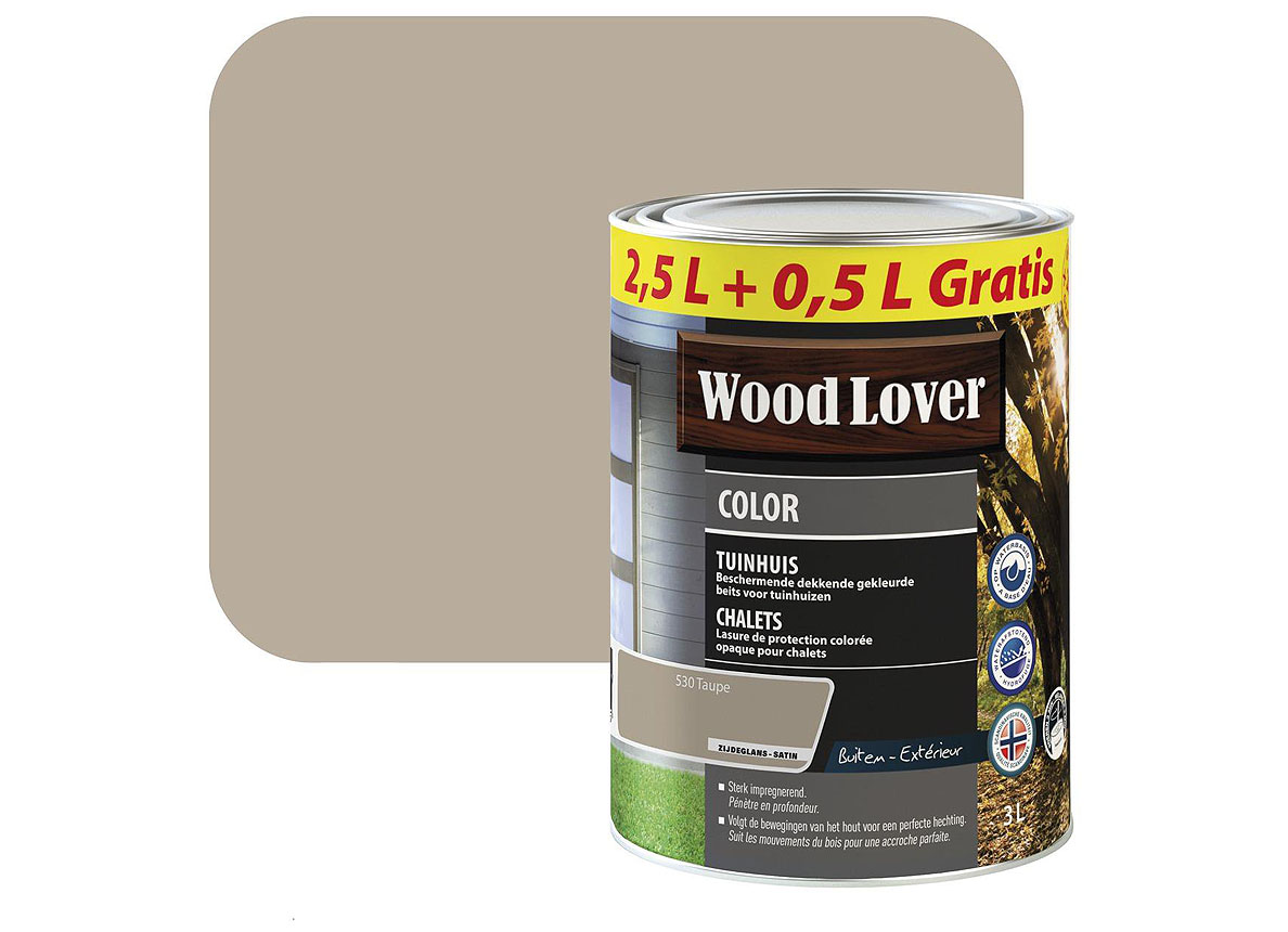 WOODLOVER HOUTBEITS COLOR TUINHUIS TAUPE #530 3L