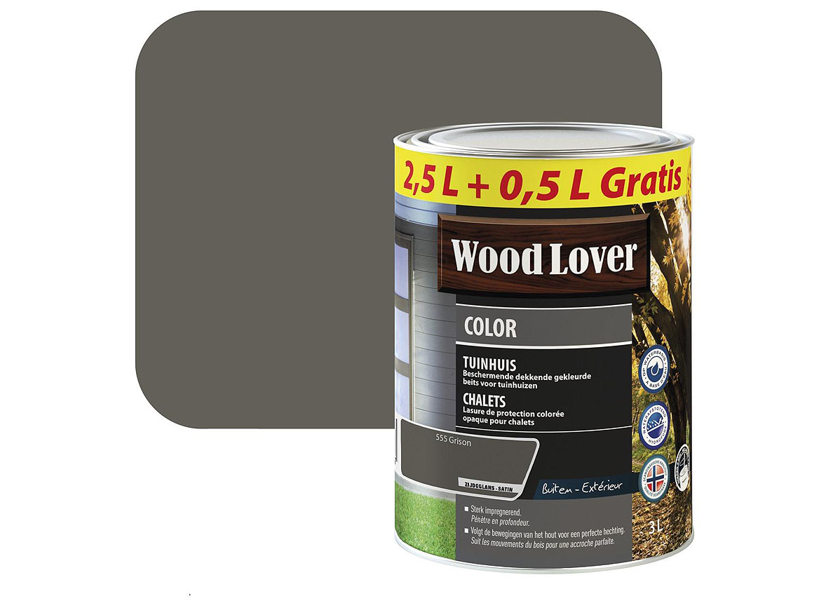 WOODLOVER HOUTBEITS COLOR TUINHUIS GRISON #555 3L