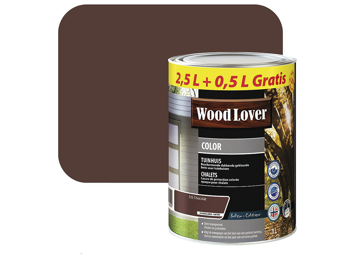 WOODLOVER HOUTBEITS COLOR TUINHUIS CHOCOLAT #535 3L