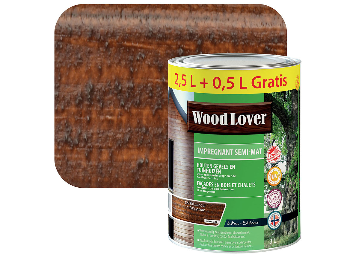 WOODLOVER IMPREGNANT SEMI-MAT 3L PALISSANDER 629