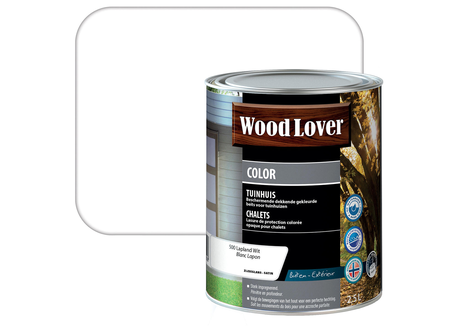 WOODLOVER LASURE DE PROTECTION COLOR CHALET BLANC LAPON #500 2,5L