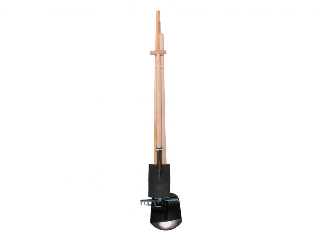 AVR SET OUTILS JARDINAGE: PELLE, BECHE, RASETTE ET RATEAU