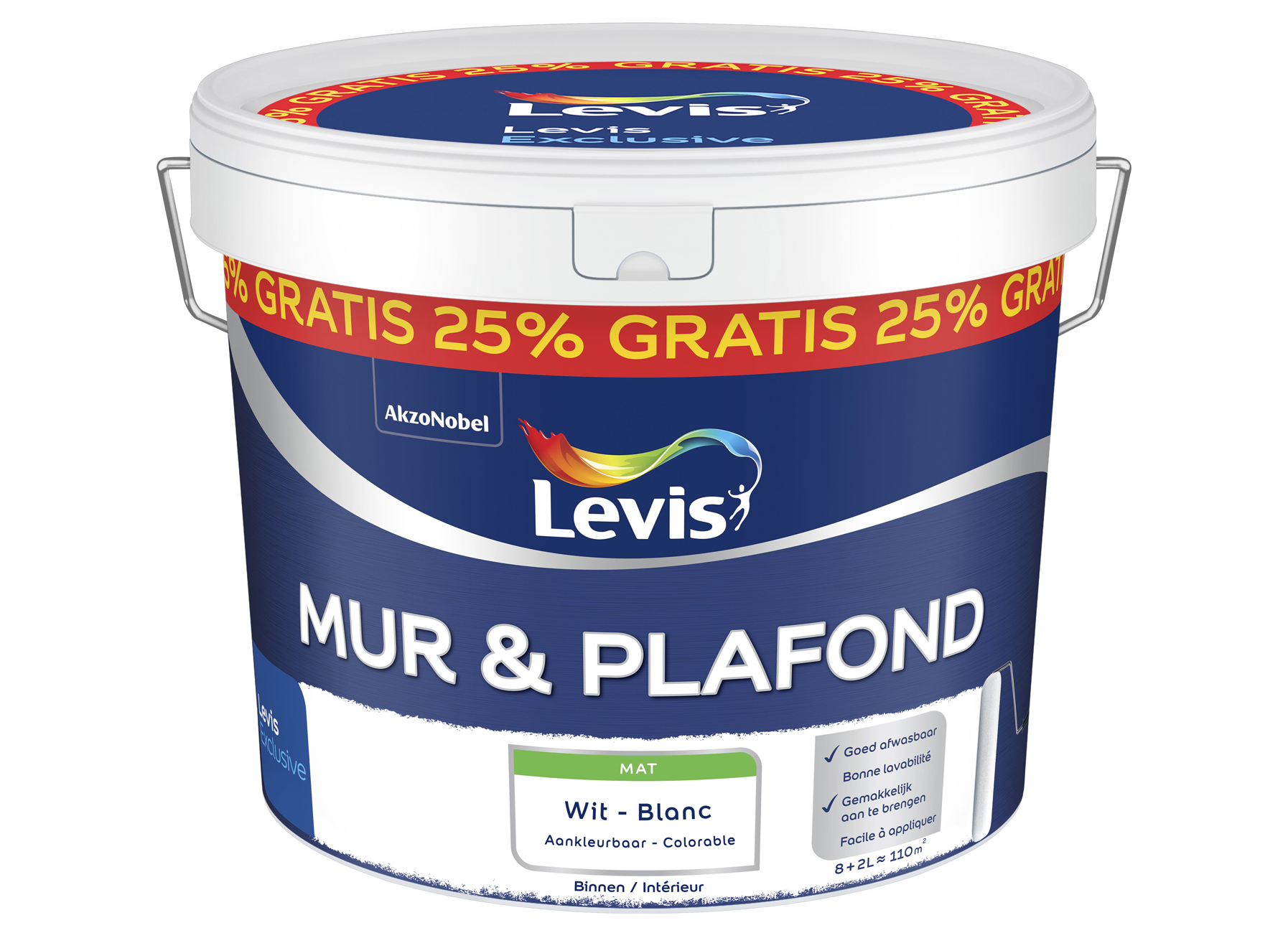 LEVIS MUR & PLAFOND WIT 8+2L