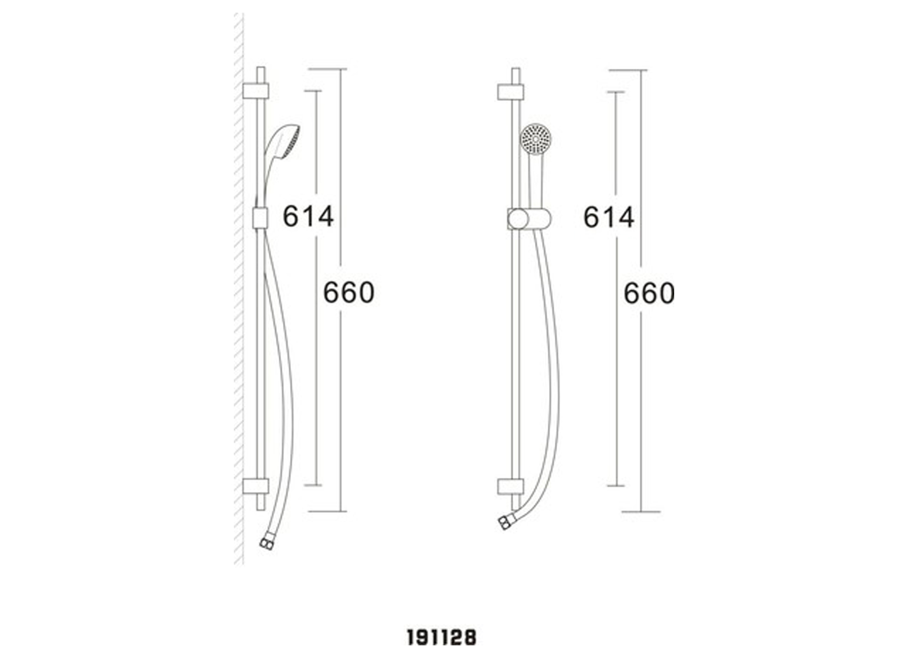 ISIFIX DOUCHESET 66CM CHROOM