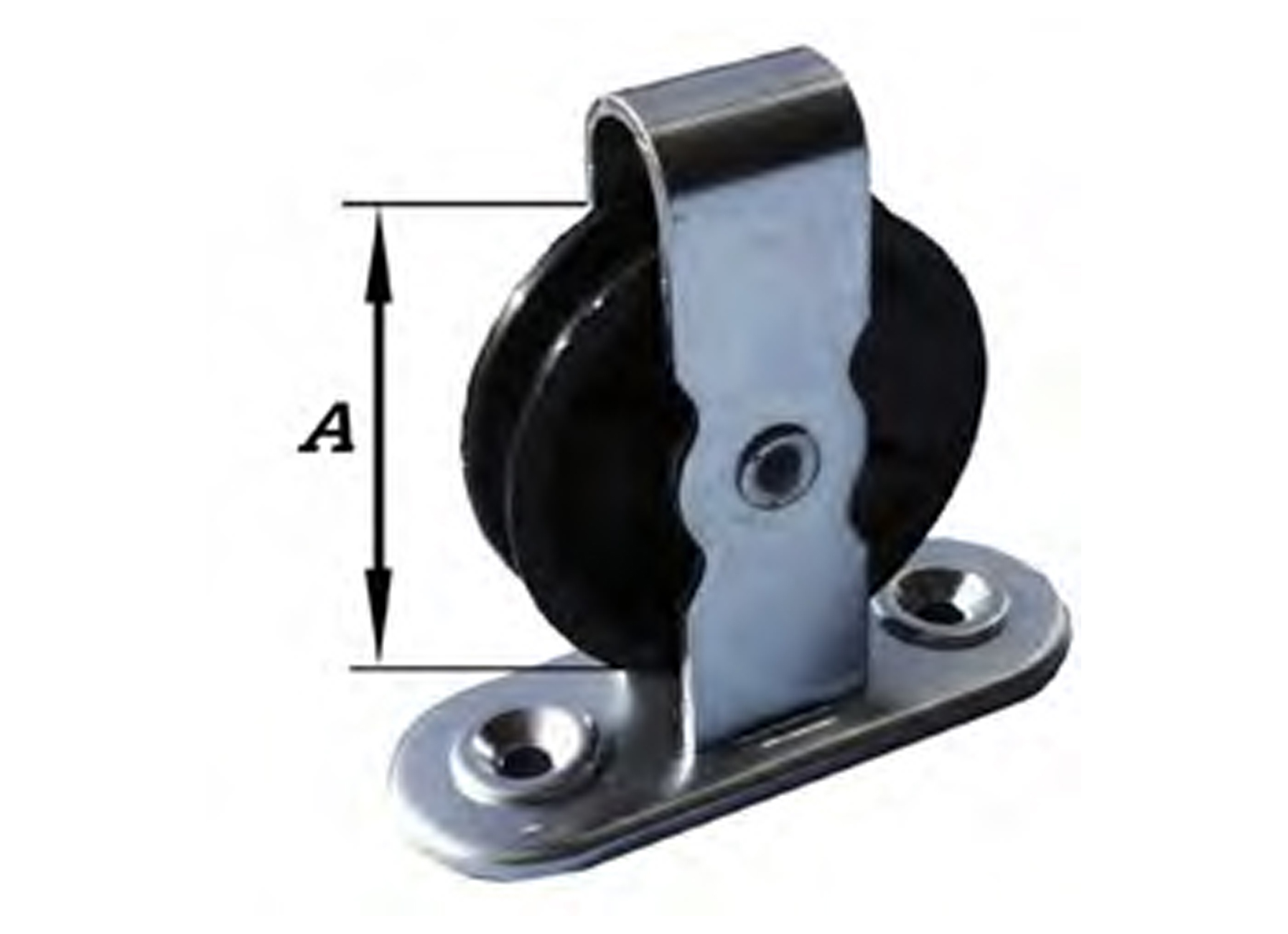 POULIE GALET NYLON SUPPORT FIXE 6X50MM