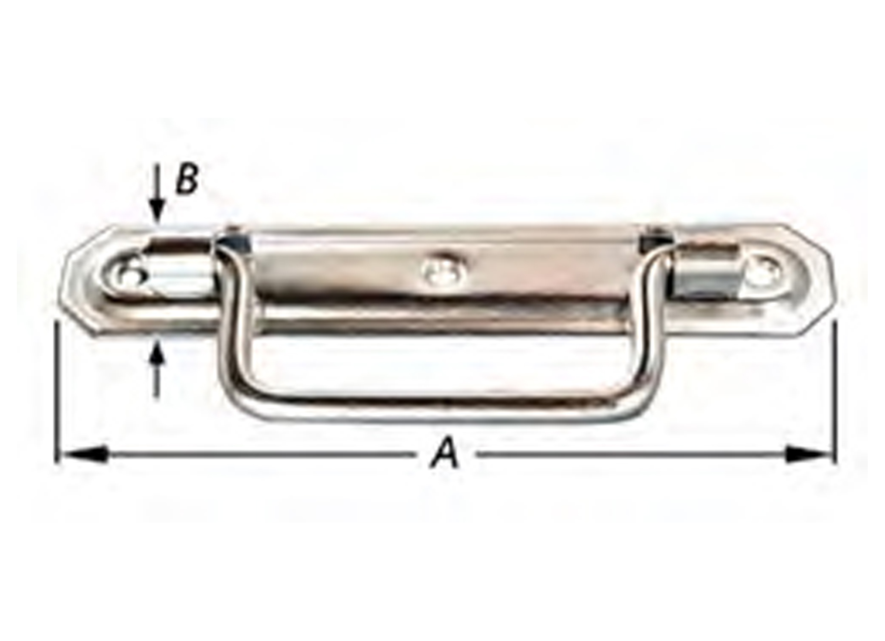 KOFFERGREEP VERZINKT LAAG MODEL 160MM 2 STUKS