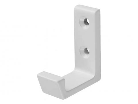 KAPSTOKHAAK ENKEL ALUMINIUM POEDERGELAKT WIT 47MM