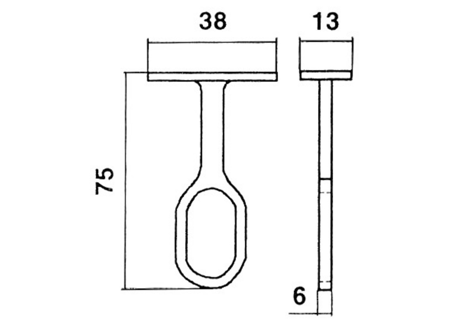 MIDDENDRAGERS VOOR OVALE BUIS 30X15MM 2 STUKS