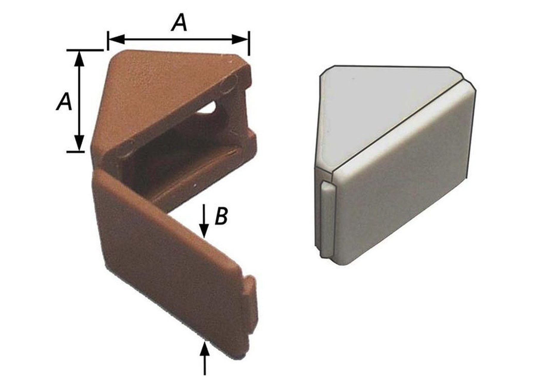 TAQUET EQUERRE CORNIERE PVC BLANC 23X23MM 4 PIECES