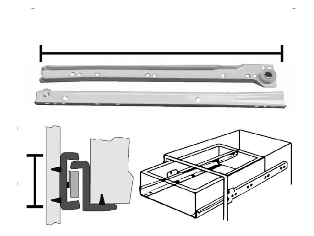 JEU DE GLISSIERES EPOXY BLANC 450MM