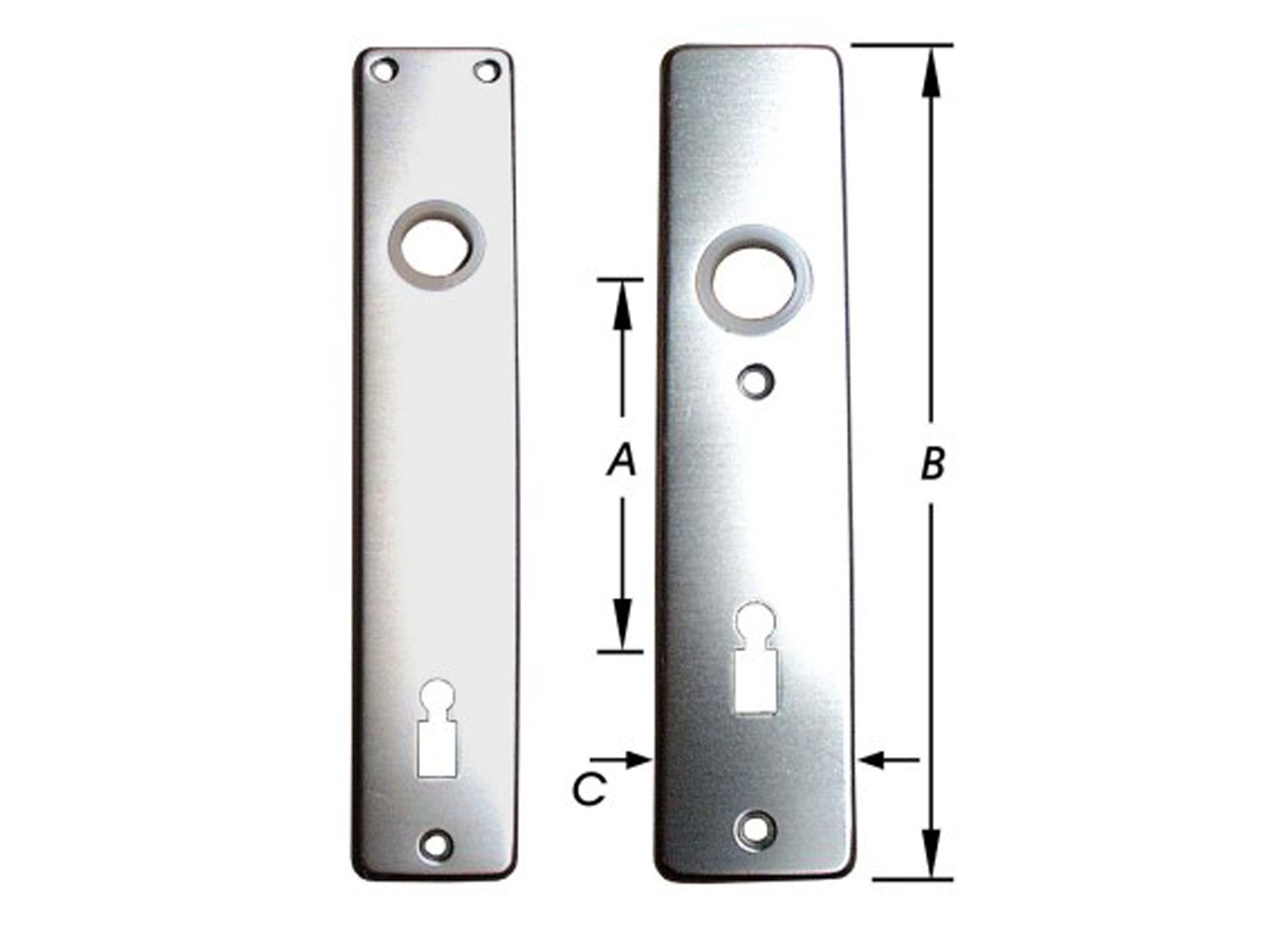 PLAQUE POUR BEQUILLE ENTREE CLE PANNETON ALUMINIUM