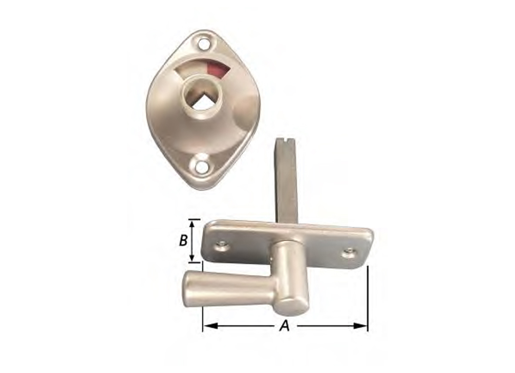 GARNITURE POUR SERRURE DE WC ALU F1