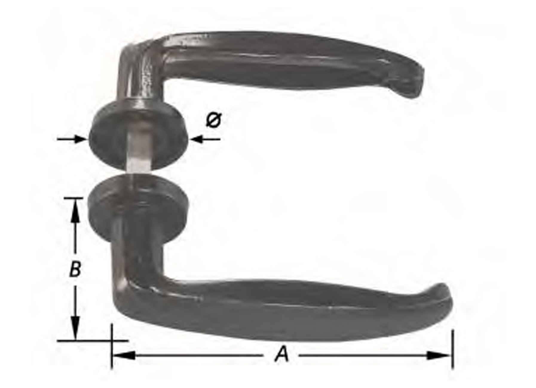 DEURKRUKSET MAT ZWART 108MM