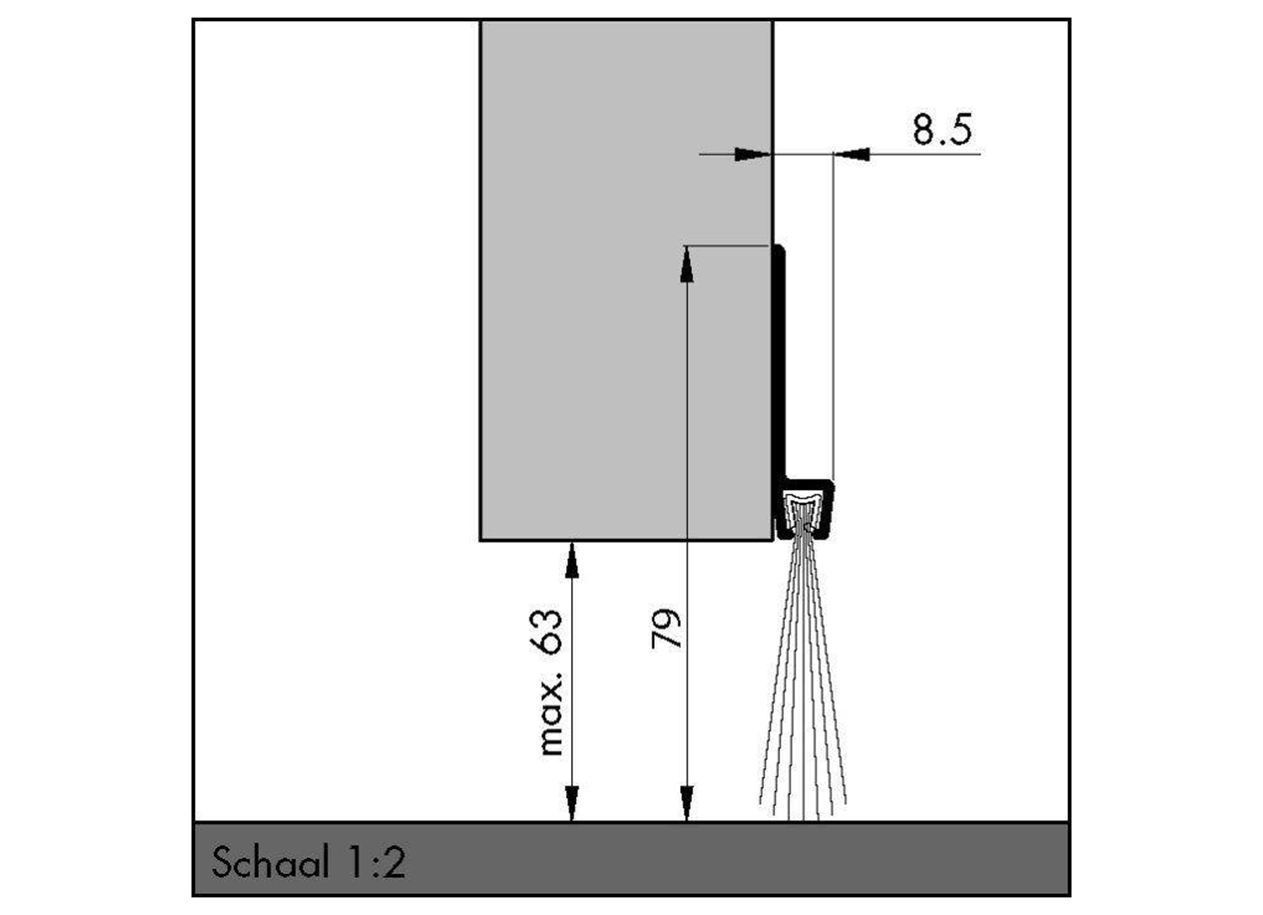 PROFIL DE CALFEUTREMENT 80X8.5X2500MM