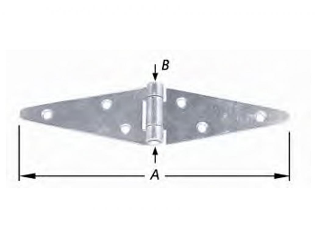 DUBBELE STAARTSCHARNIER VERZINKT 250MM