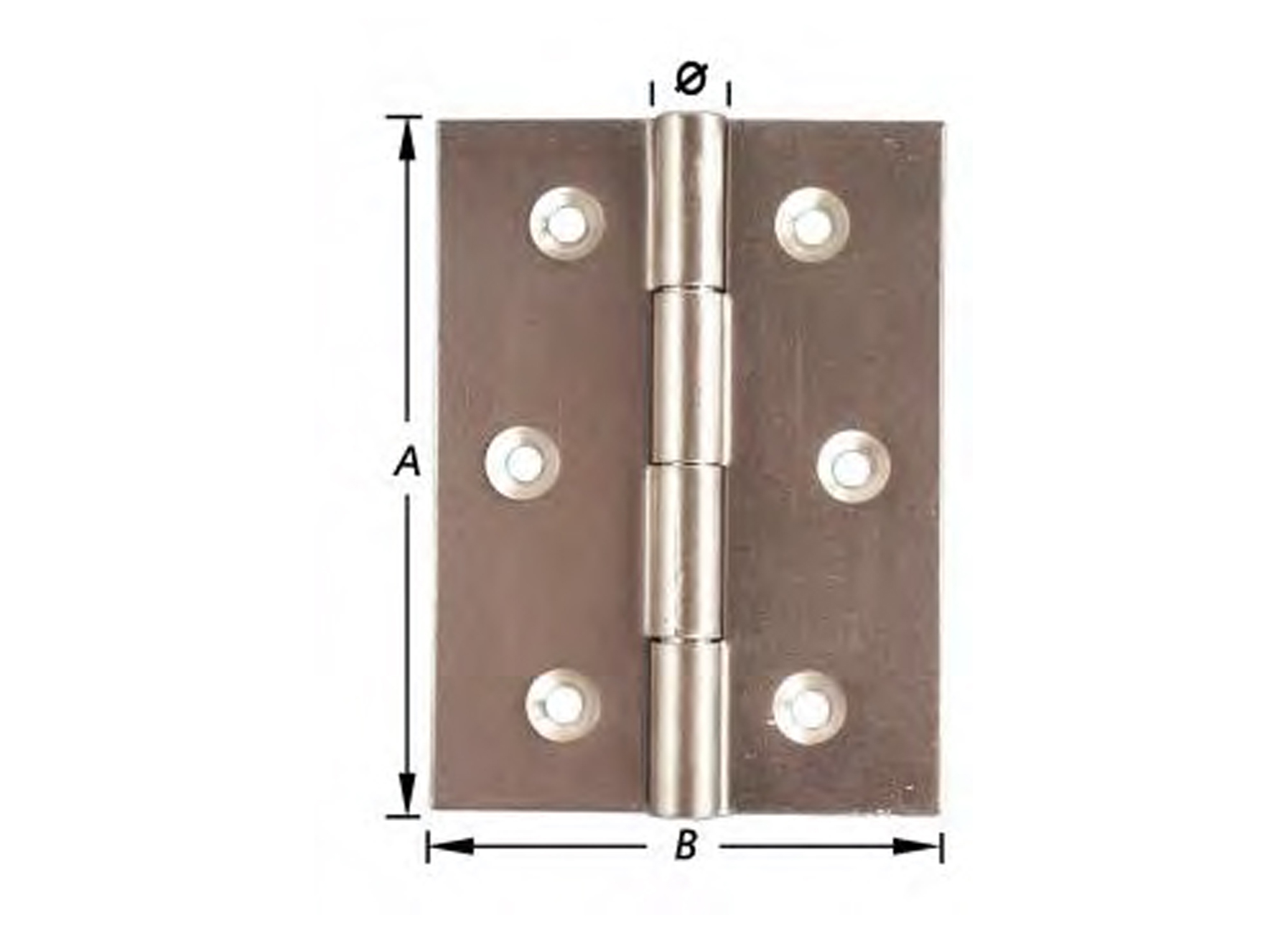 CHARNIERES DEMI-LARGES ACIER 80X60MM