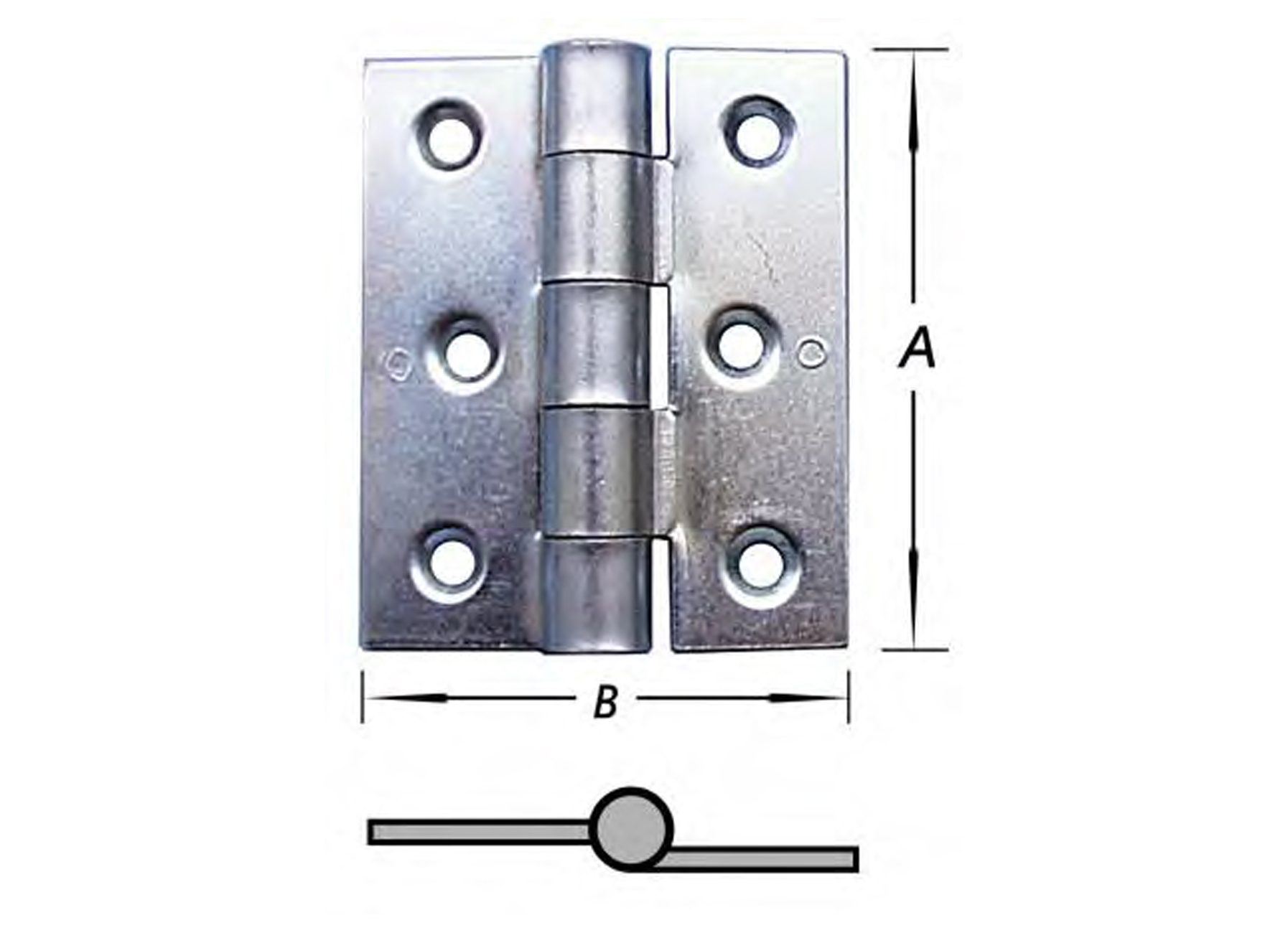 CHARNIERES BRIQUET ZINGUEES 67MM 2 PIECES