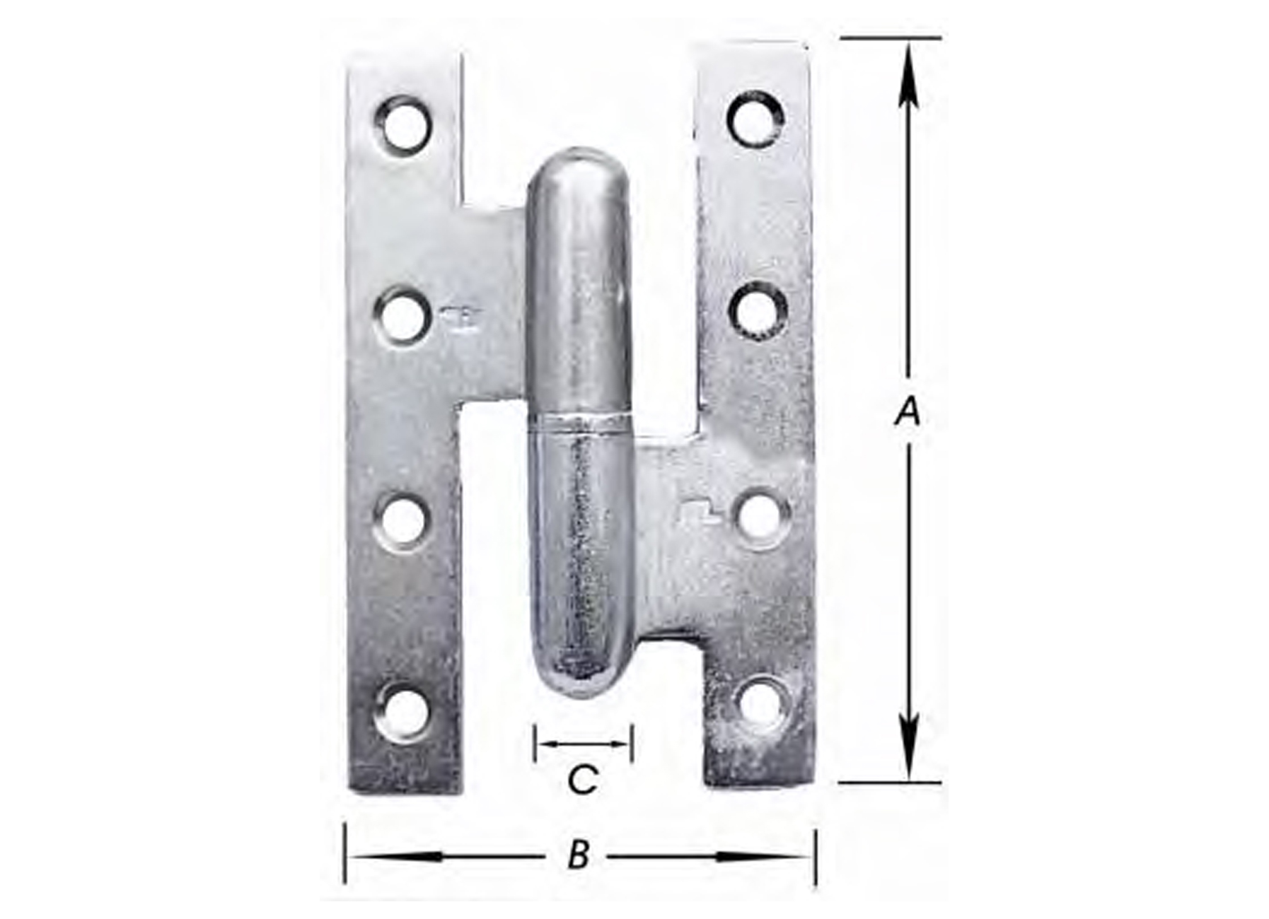 PAUMELLES TYPE H ZINGUE GAUCHE 110X70MM 3 PIECES