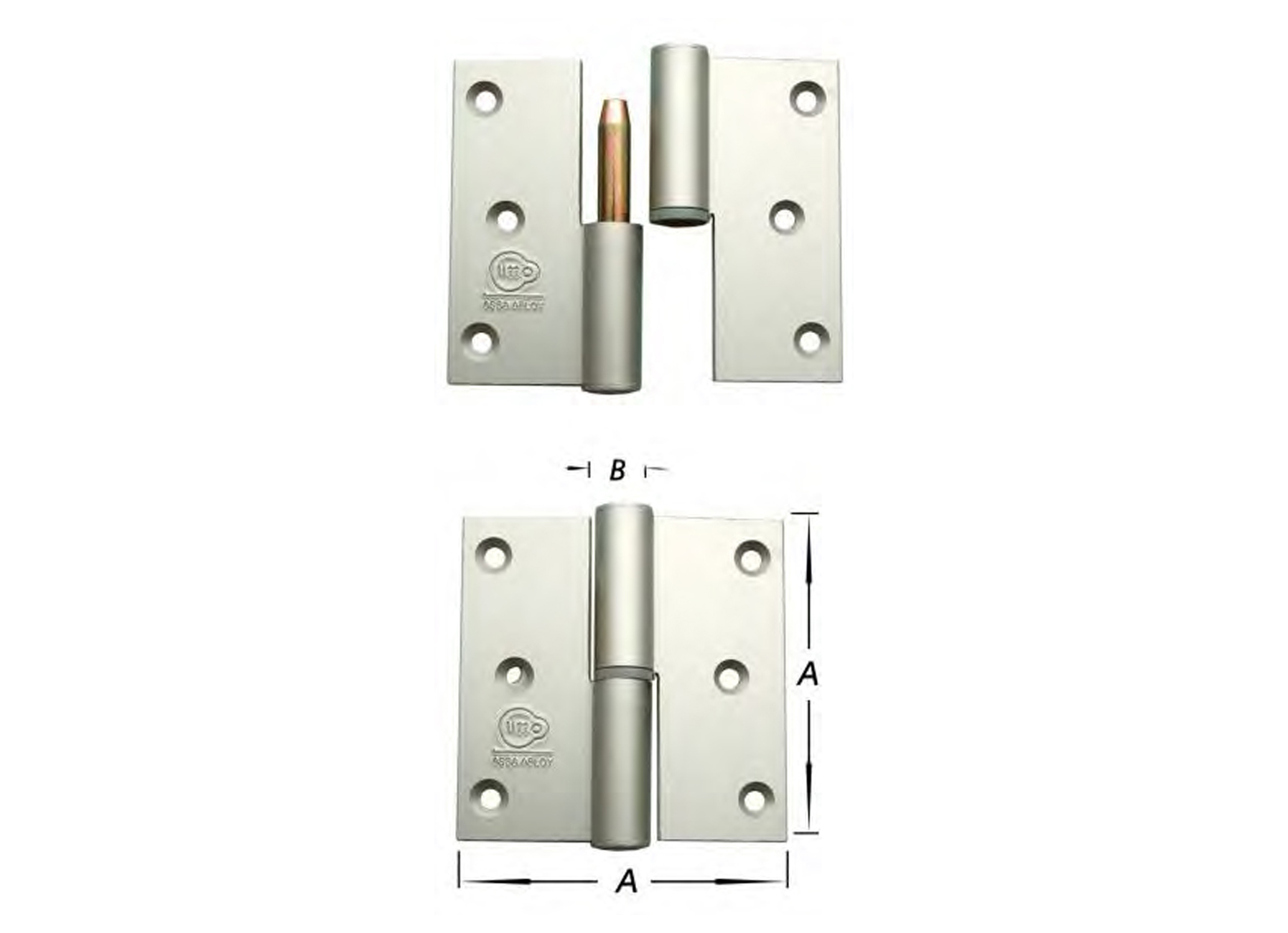 PAUMELLEN ALU ZILVER F1 RECHTS 80MM 3 STUKS