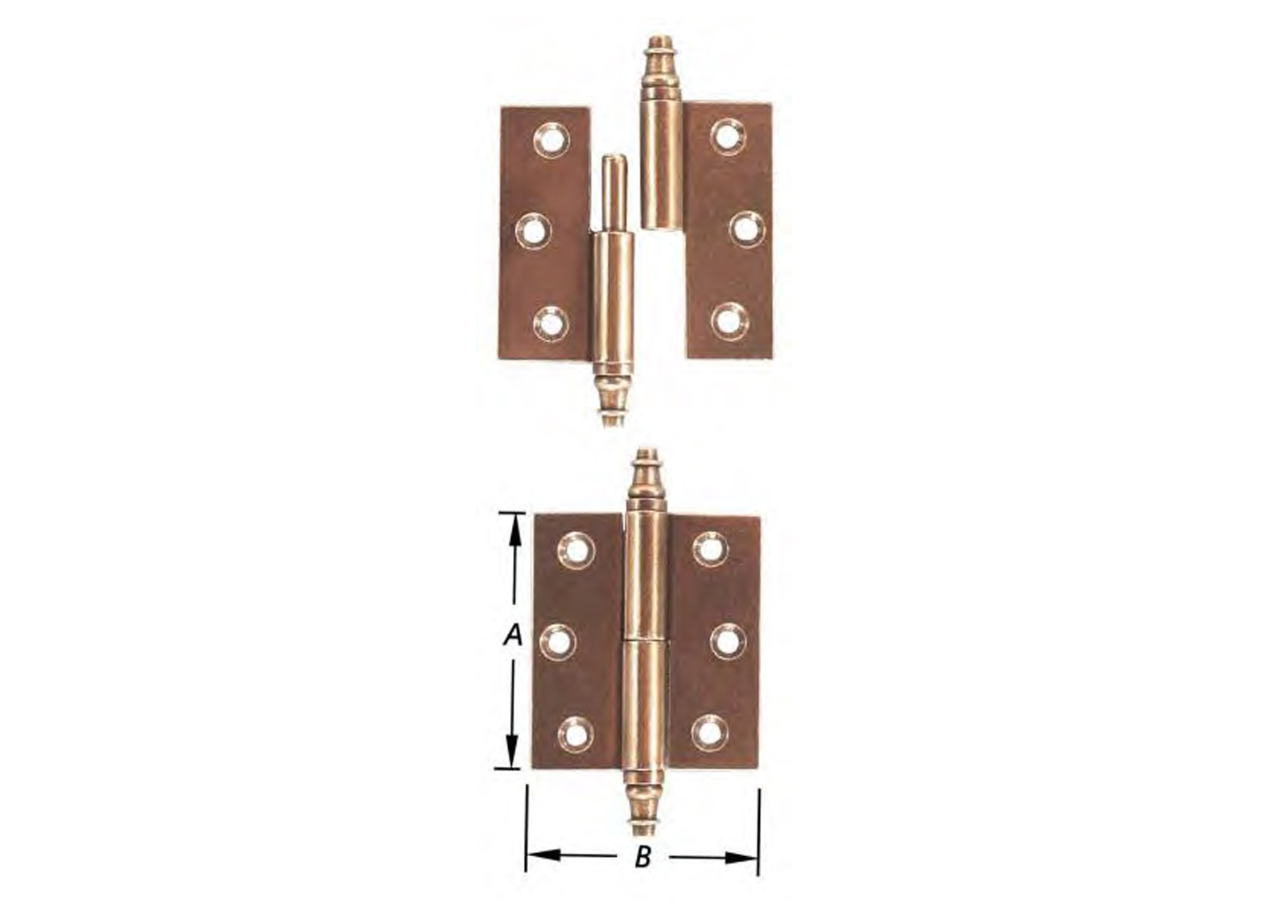 PAUMELLE DE MEUBLE BRONZE DROITE 50X45MM 2 PIECES