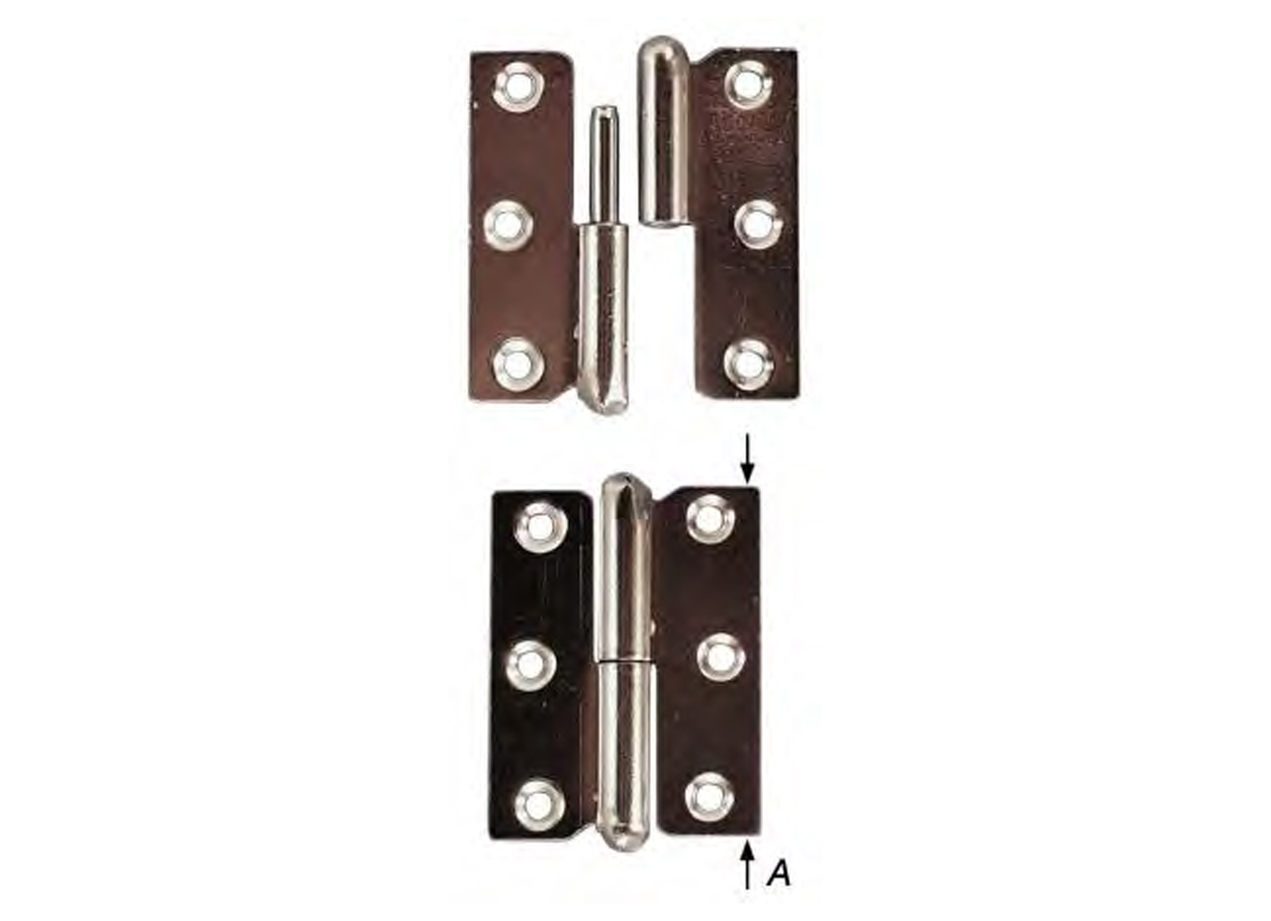 PAUMELLE DE MEUBLE NICKELEE DROITE 50X40MM 2 PIECES