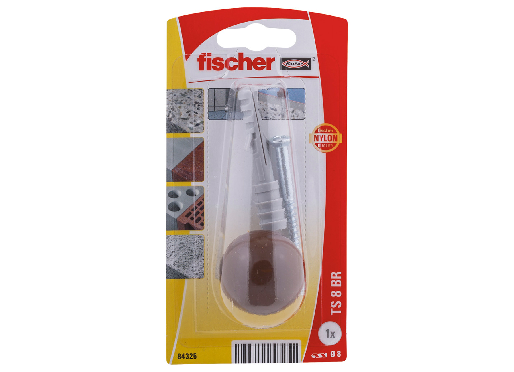 Fischer Butoir de Porte TS 8 BR K NV Brun