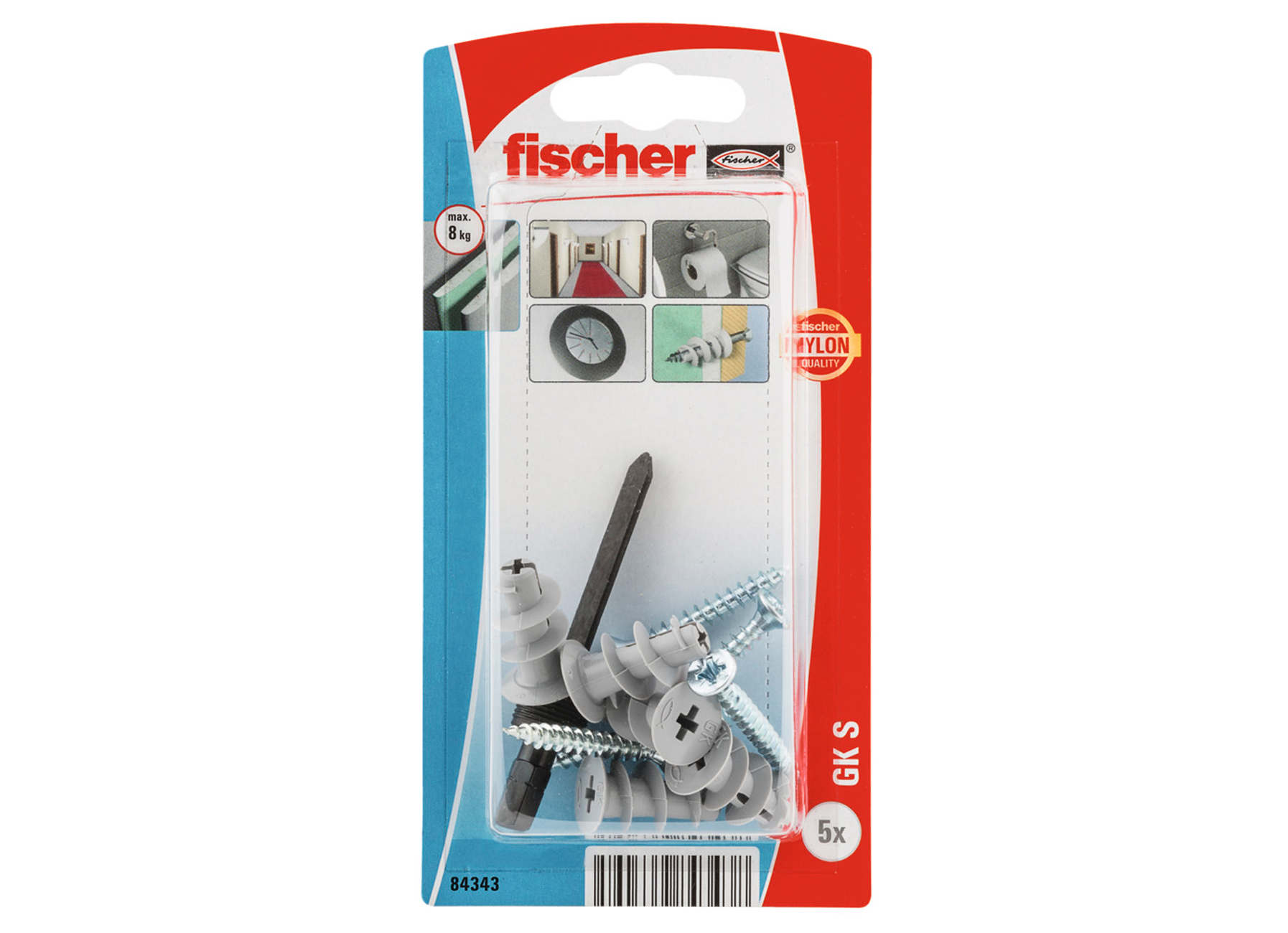 FISCHER GIPSPLAATPLUG MET SCHROEF GK S K NV