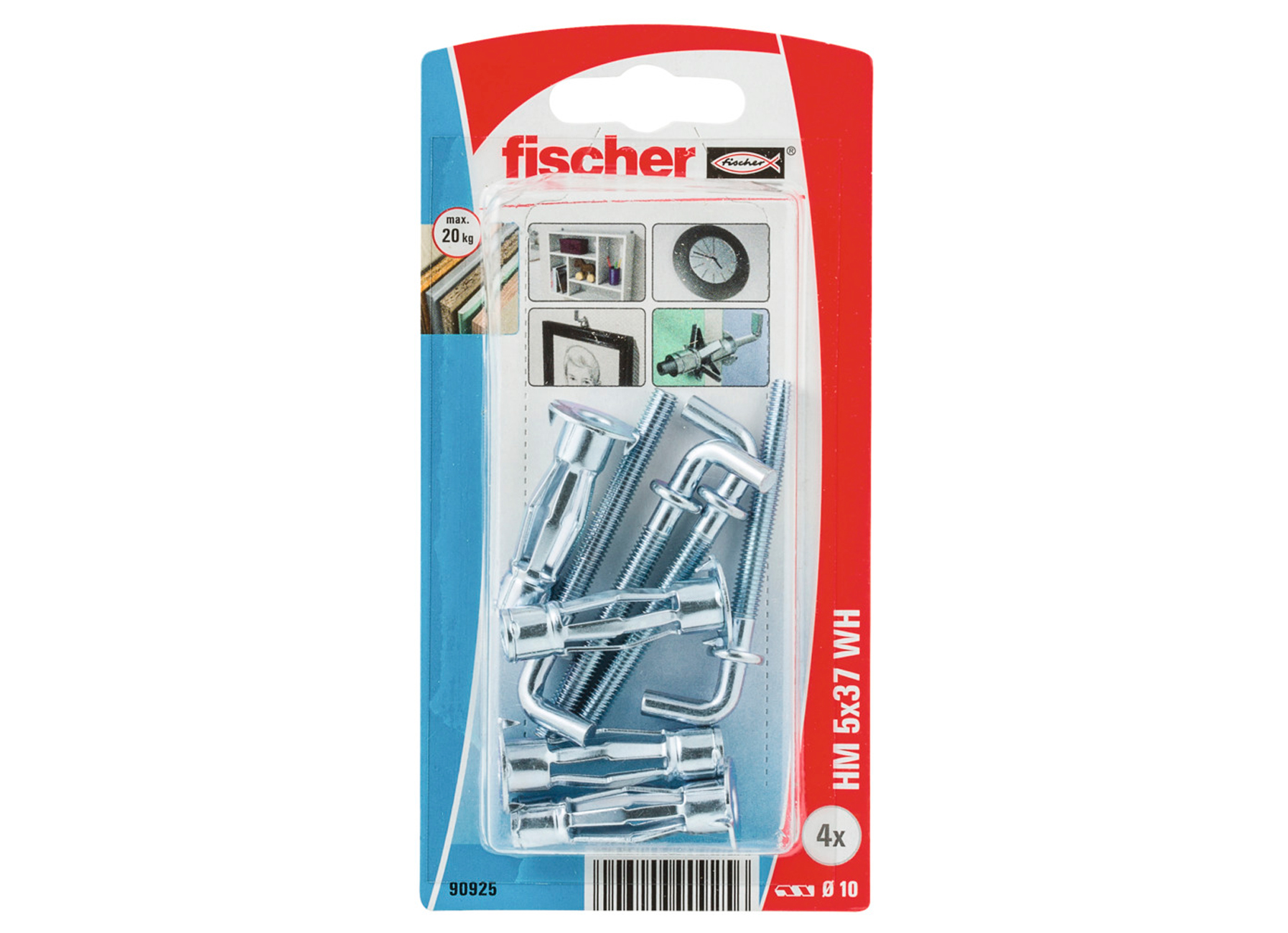 FISCHER HOLLE WAND PLUG MET SCHROEF HM 5X37 WH K NV (4)