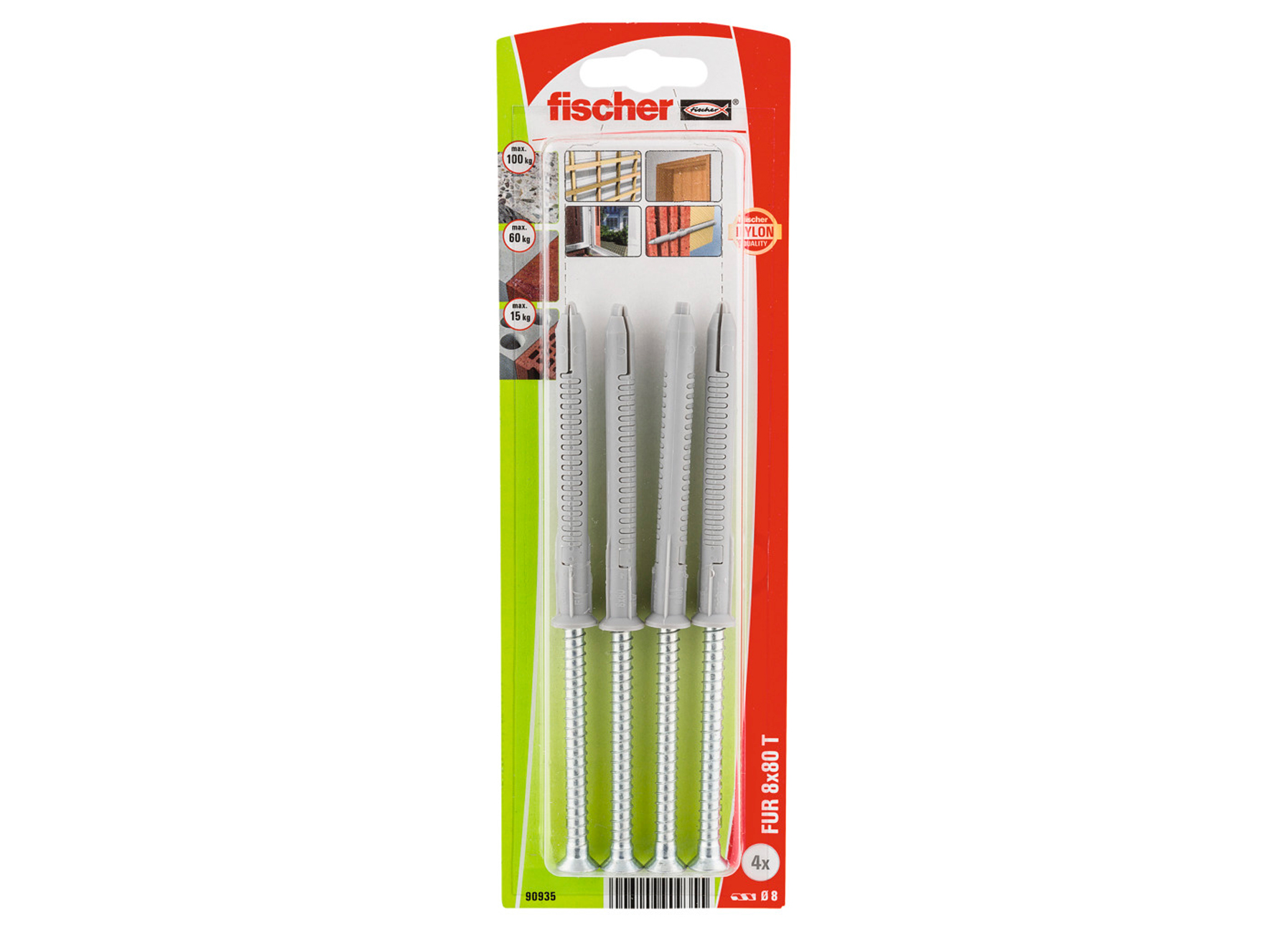 FISCHER CONSTRUCTIEPLUG FUR + SCHROEF VERZONKEN KOP