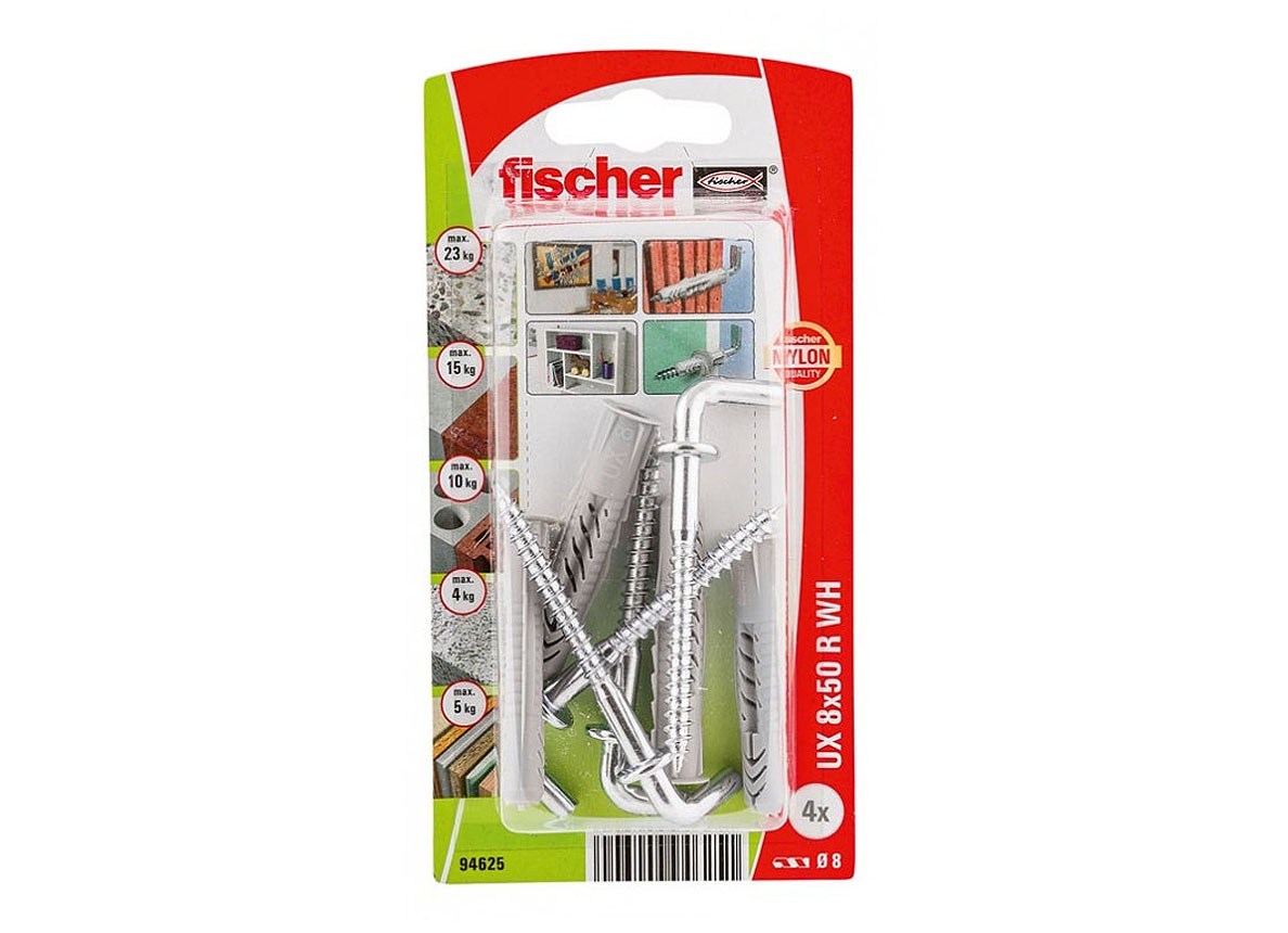 FISCHER UNIVERSEELPLUG + RECHTE HAAK UX 8X50 R WH K (4)