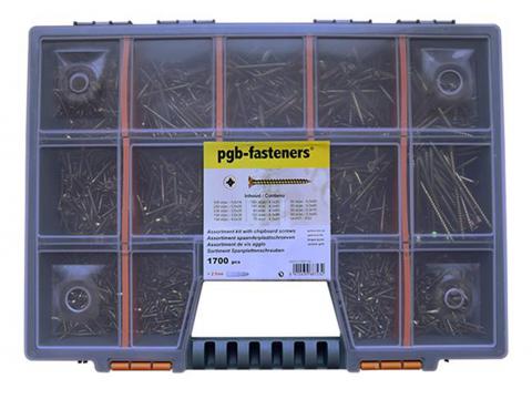 COFFRET D'ASSORTIMENT VIS A PANNEAUX ZINGUE JAUNE 1700 PCS
